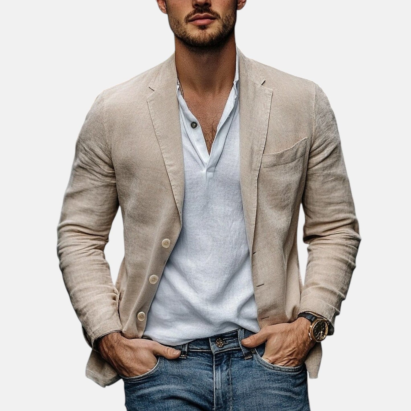 Fabricio - Elegante chaqueta de verano de lino ligero
